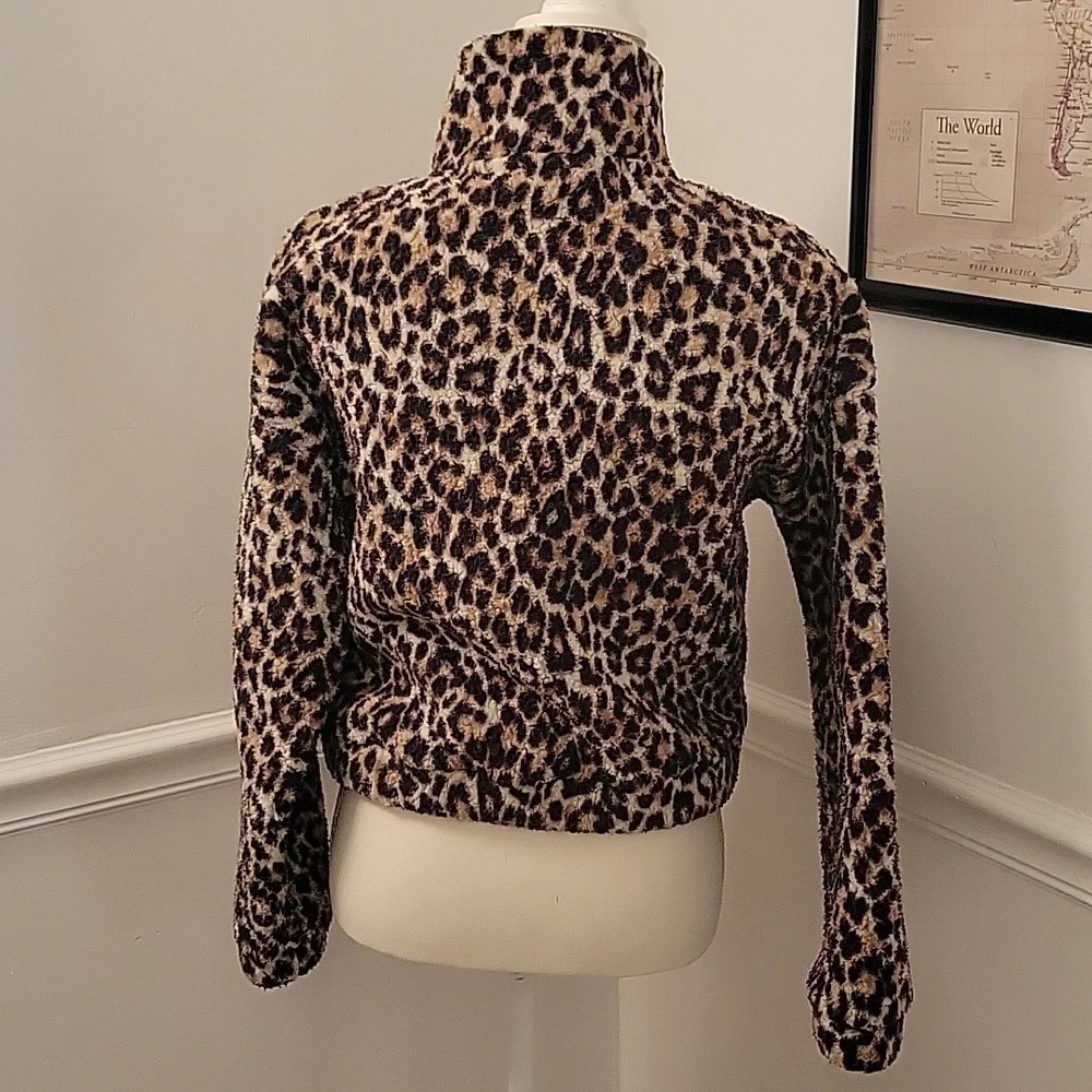 American Eagle Cheetah Print Cropped Jacket‎ Womens XS